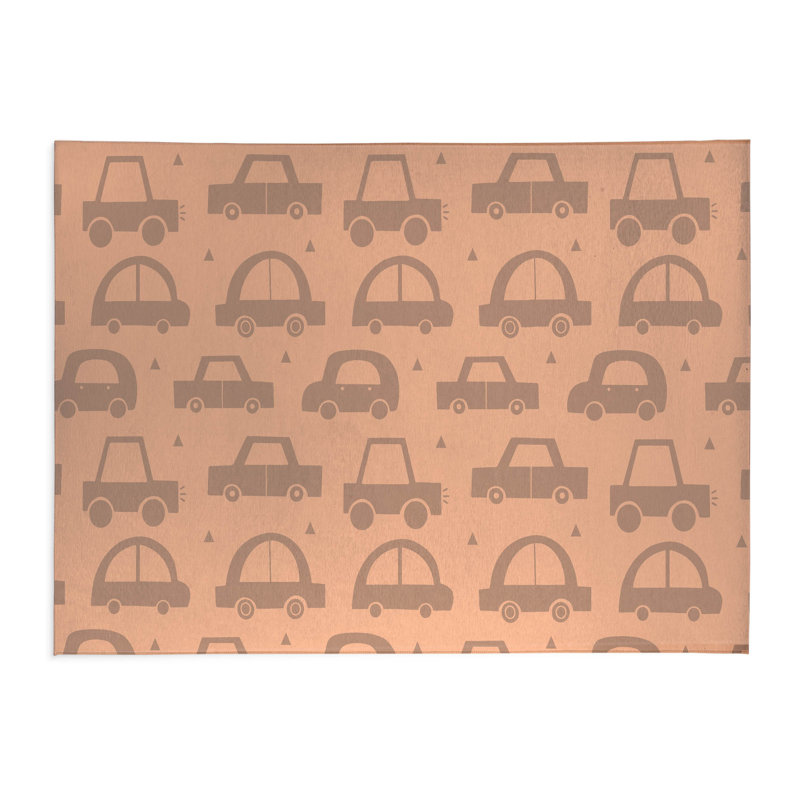 Driveway Colorized Kids Play Mat, Rectangle 5' x 7', Peach