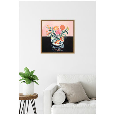 «Goldfish Bowl Botanical» par The Creative Bunch Studio, reproduction d'art sur toile encadrée