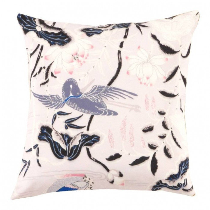 Pure Silk Throw Square Pillow Cover & Insert, White/Pink/Black/Gray