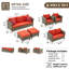 Ensemble de conversation modulaire avec coussins 6 pièces Duponta-962398086