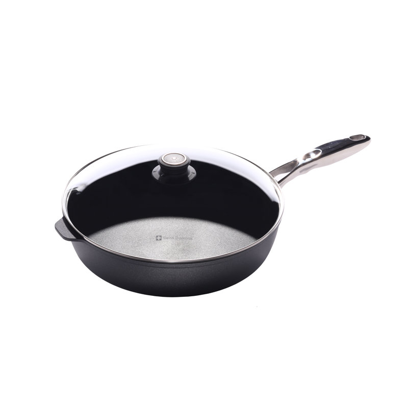 Non-Stick Aluminum Saute Pan with Lid, 5.8 Quarts