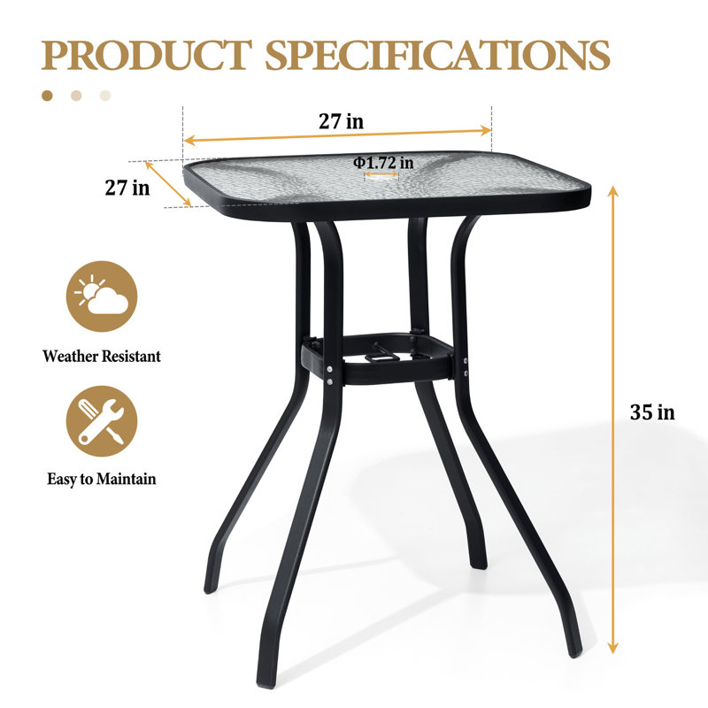 Victorina Bistro Table, Black