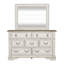 Ensemble de lit-bateau tapissier, commode et miroir Exmouth-619195348