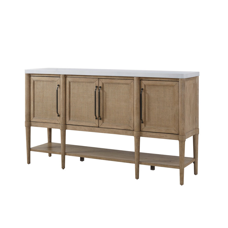 Cement Topped Server With Cane Insets