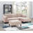 Contemporary 5Pcs Modular Sectional Set One Arm Chairs Armless Chair Ottomans L-Shaped Sectional Blush Pink Morgan Fabric-1876965562