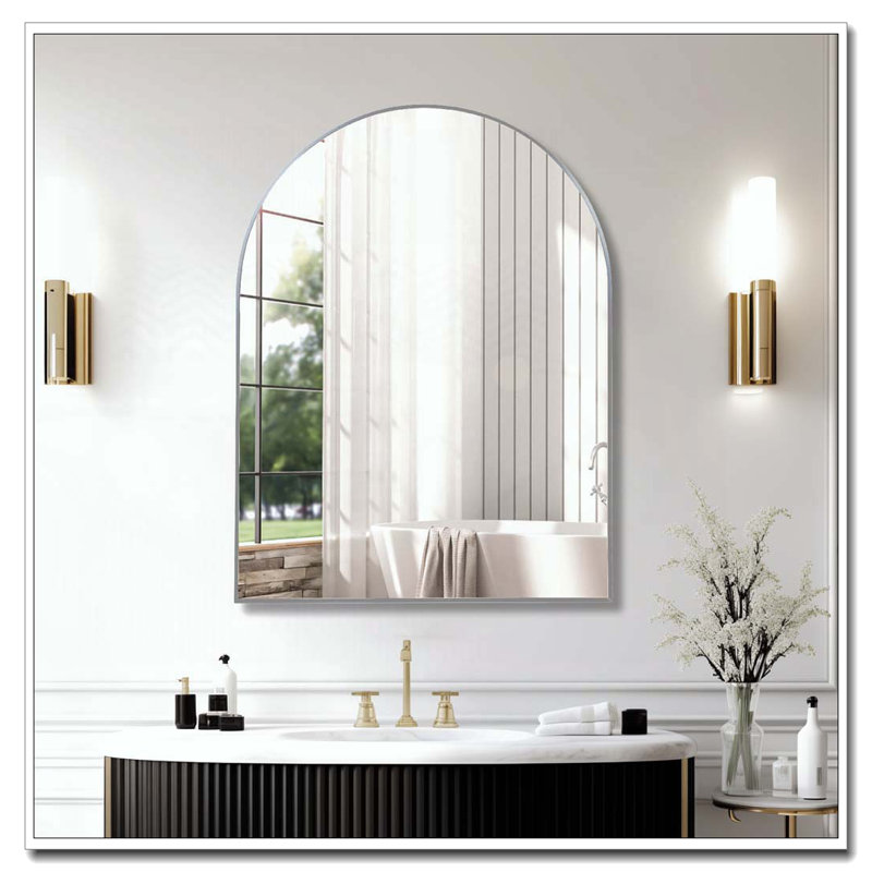 Miroir mural pour salle de bain, Argent argent