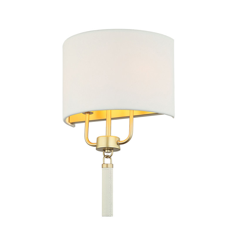 Secret Agent 2-Light Wall Sconce, Painted Gold, White