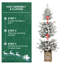 Arbre de Noël 4 pi avec lumières DEL multicolores, 396 pointes, base scintillante, 100 lumières, extrémités en PE / PVC avec pommes de pin - vasque colorée illuminée, décoration des Fêtes facile à assembler