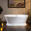 Baignoire de trempage autoportante en acrylique avec piédestal 59 po x 30 po, à double extrémité, conception antidérapante-51226557