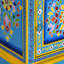 Armoire de chevet Francee bois de manguier massif turquoise peint à la main-1166410572