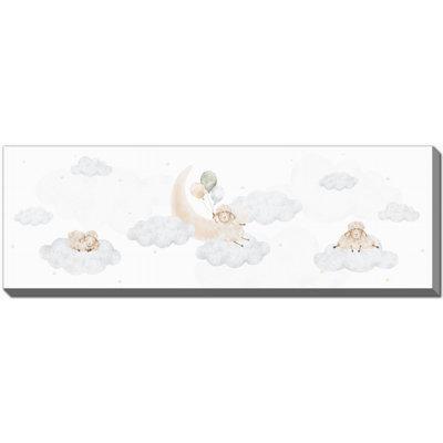 Mouton et nuages, art mural sur toile