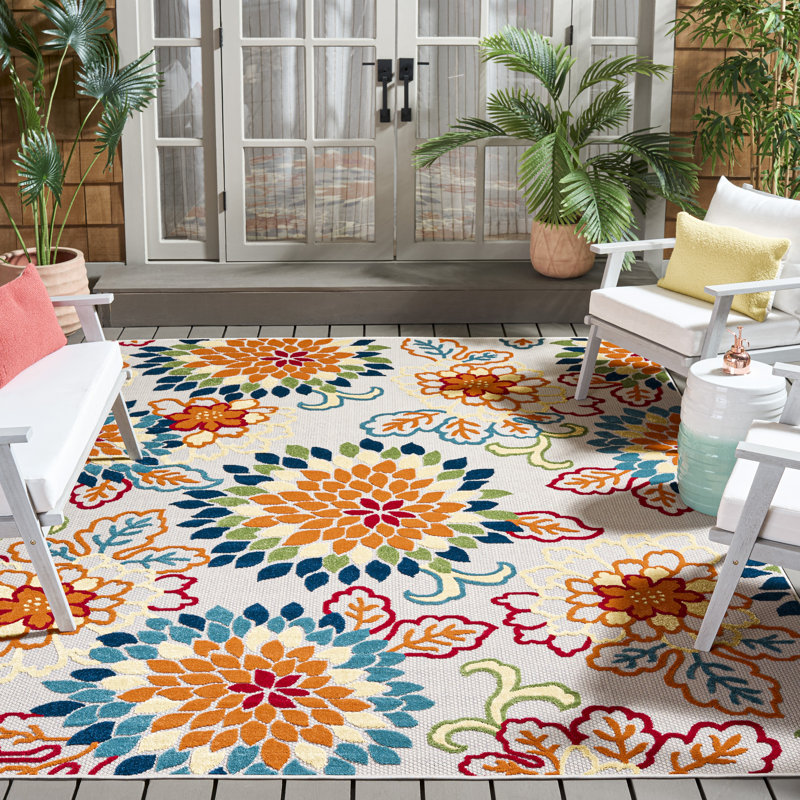 Benner Performance Floral Indoor/Outdoor Area Rug, Rectangle 8' x 10'