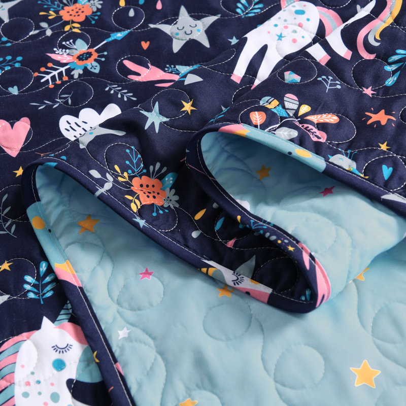 Jeté de licorne en polyester, Bleu marine
