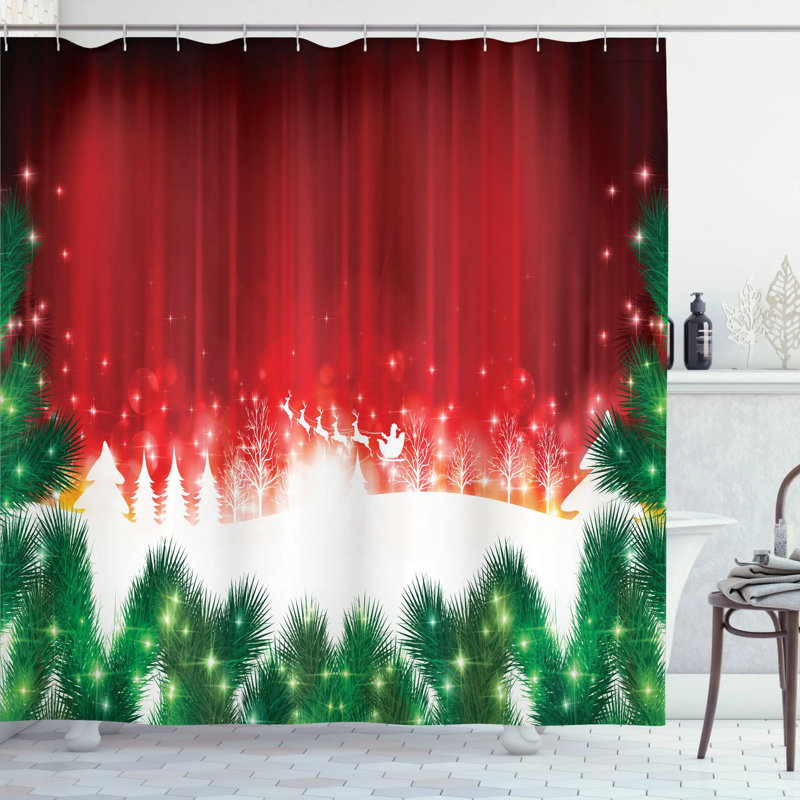 Shower Curtain with Hooks Included, 69" H x 105" W