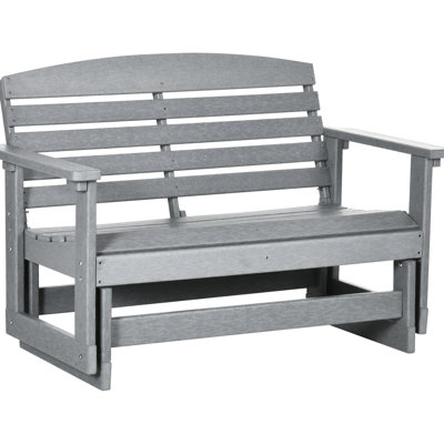 2 Outdoor Glider Bench, Patio Rocking Chair Swing, Gray Frame For Backyard Garden Porch Swing - Bench With