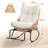 Patio Wicker Rocking Chair With Cushion and Footrest-1049448810
