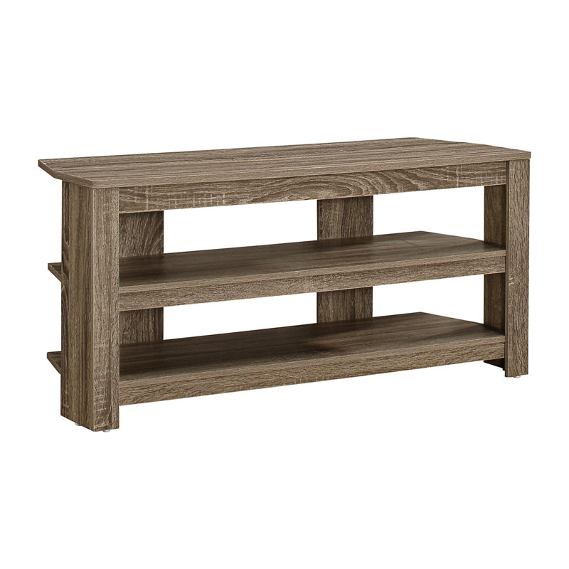 Console de salon Taupe de 42 po, meuble télé avec meuble multimédia, moderne