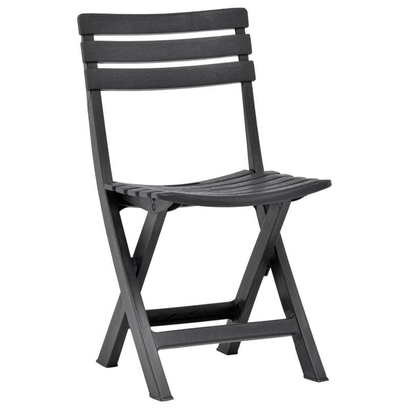 Kat Plastic / Resin Patio Folding Chair Folding Chair Set, Anthracite
