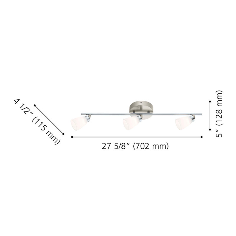 5.03'' 3 -Light Track Track Kit with Adjustable Head