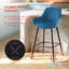 Modern Velvet/Suede Upholstered Bar Stool with Diamond Tufted Back, Counter Height Chair with Black Metal Legs-8452155