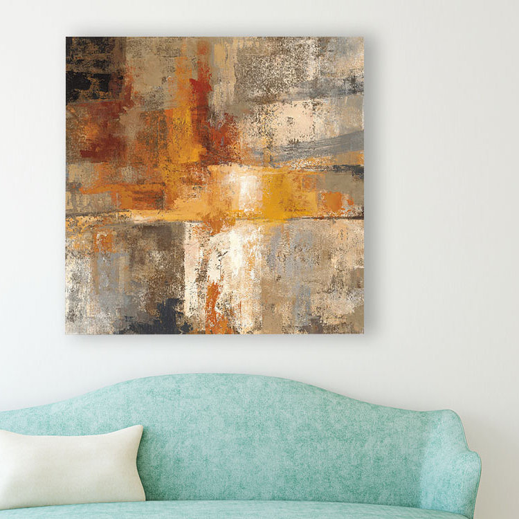 « argenté et ambre crop », reproduction de peinture à l’acrylique sur toile, H 30 po x l 30 po x P 2 po
