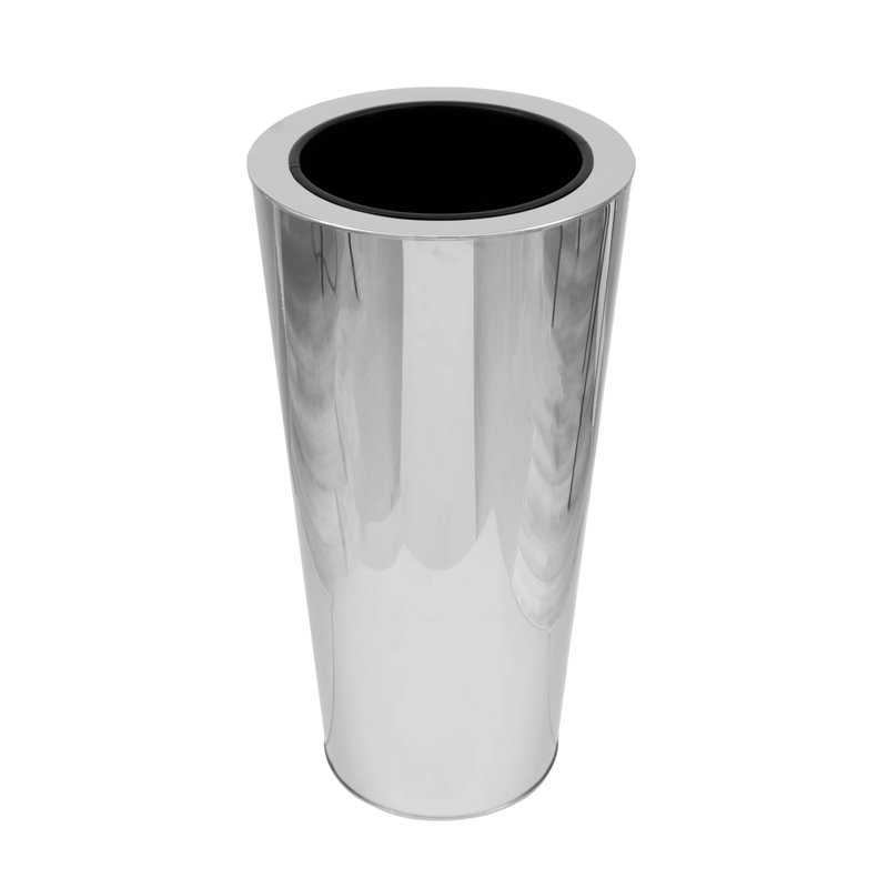 Handmade Metal Planter, 28" H x 14" W x 14" D, Silver