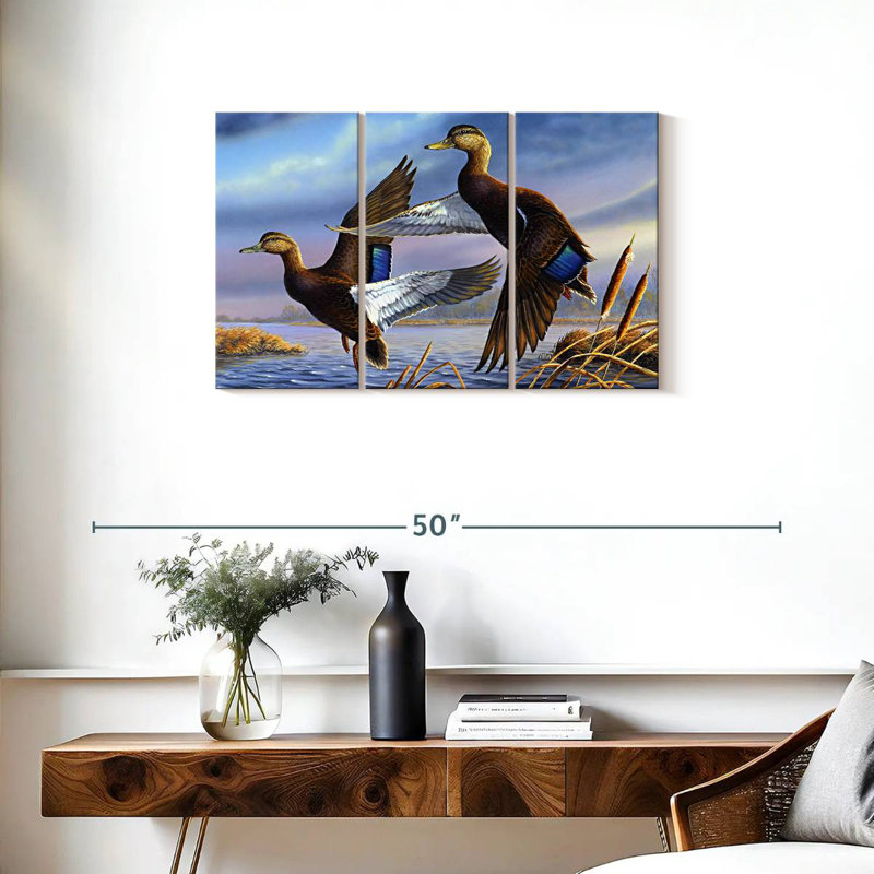 Brampt Black Mallards, 20" H x 33" W