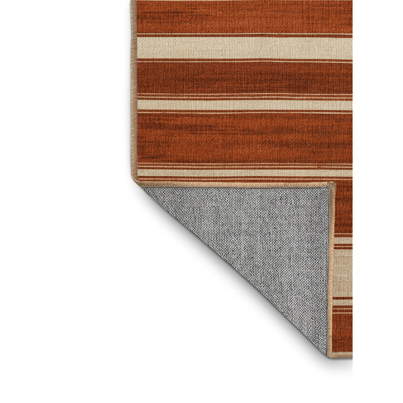  Tapis rayé lavable crème crème, Rectangulaire 8 pi x 10 pi