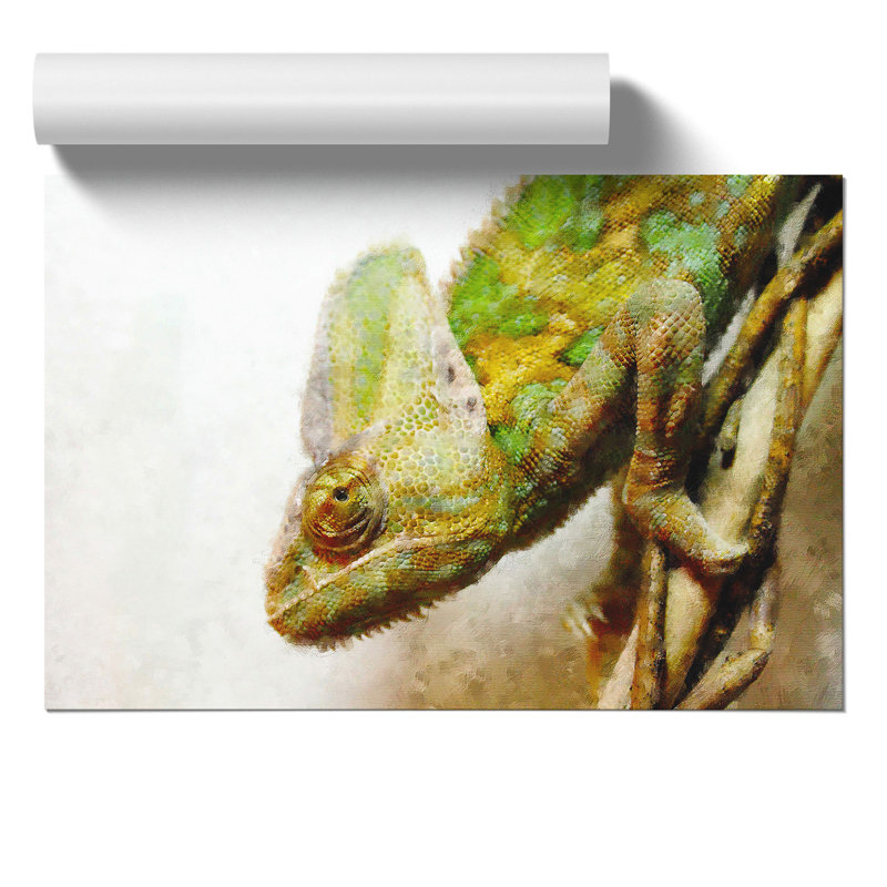 Chameleon Lizard Painting - Frameless Print, 30cm H x 42cm W x 0.1cm D