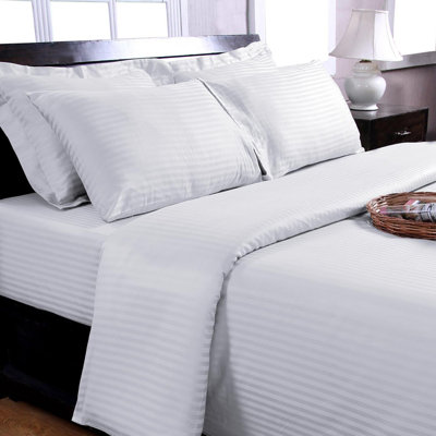 Housse de couette rayé en ratière à densité de tissage de 250 filsSilverClear