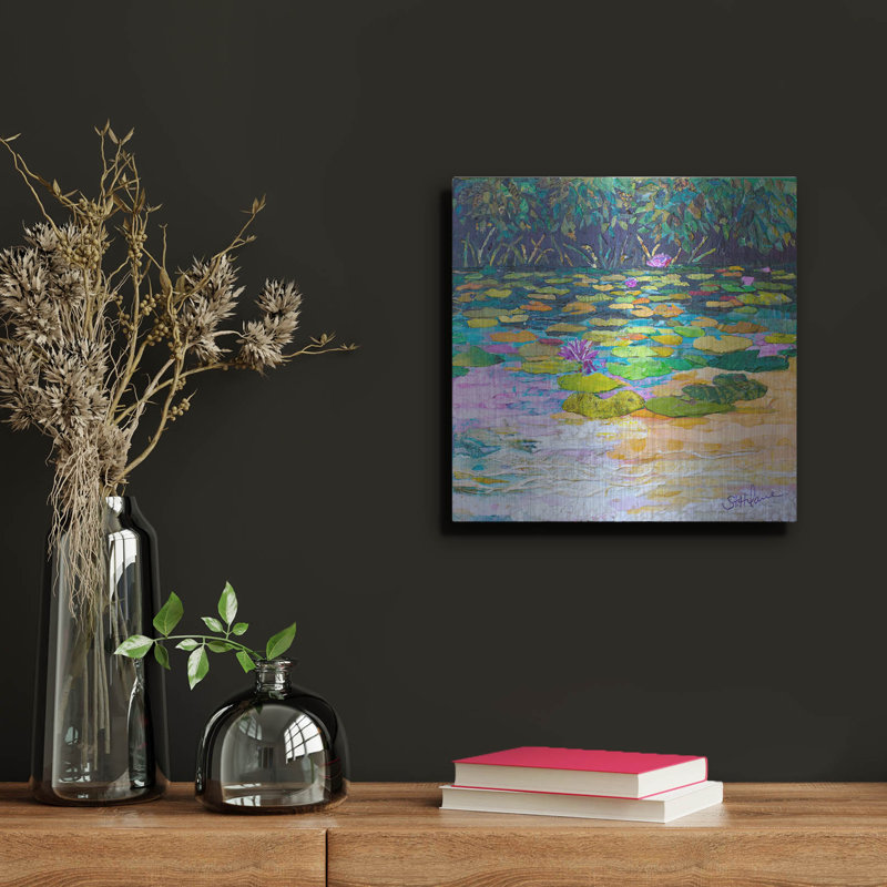 «Lily Pad Pond» par St. Hilaire Elizabeth, art mural en métal, H 12 po x l 12 po