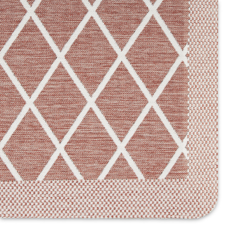 Spice Red Polyester Trellis Anti-Fatigue Kitchen Mat 19.6" x 32"
