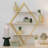 Wood and Gold Diamond Wall Shelf-427059835