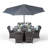 Karas 6 Seater Dining Set with Cushions and Parasol-39926017