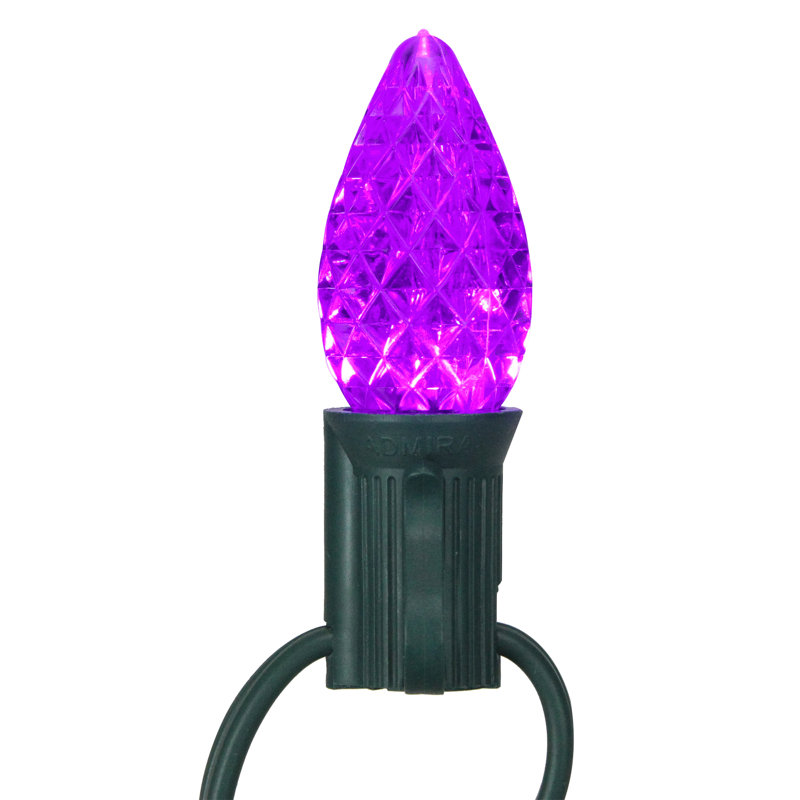 Paquet de 25 ampoules de Noël à facettes multicolores à DEL C7