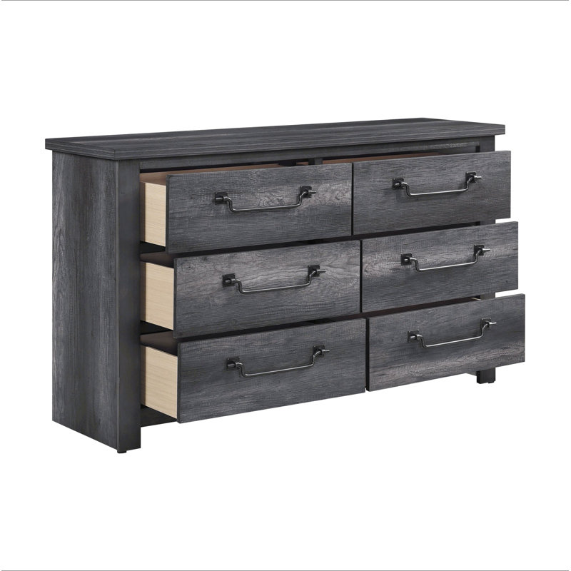 Commode de rangement grise 6 tiroirs 1 pièce
