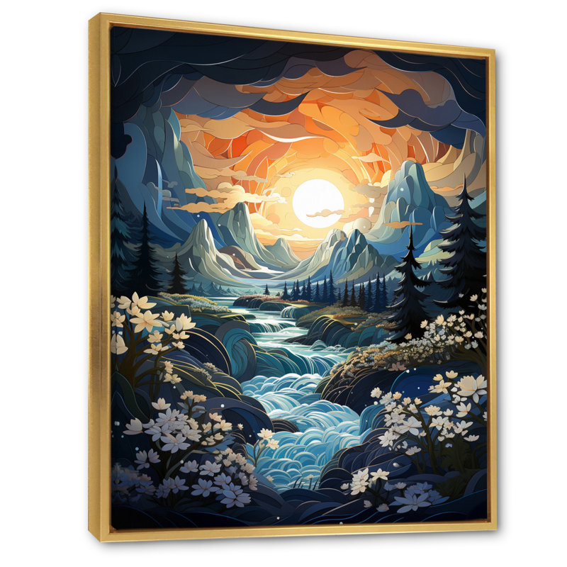 Reproduction d'art sur toile «Orangeberg sarcelle» par Ansel Adams, H 20 po x l 12 po x P 1 po, Cadre flottant doré