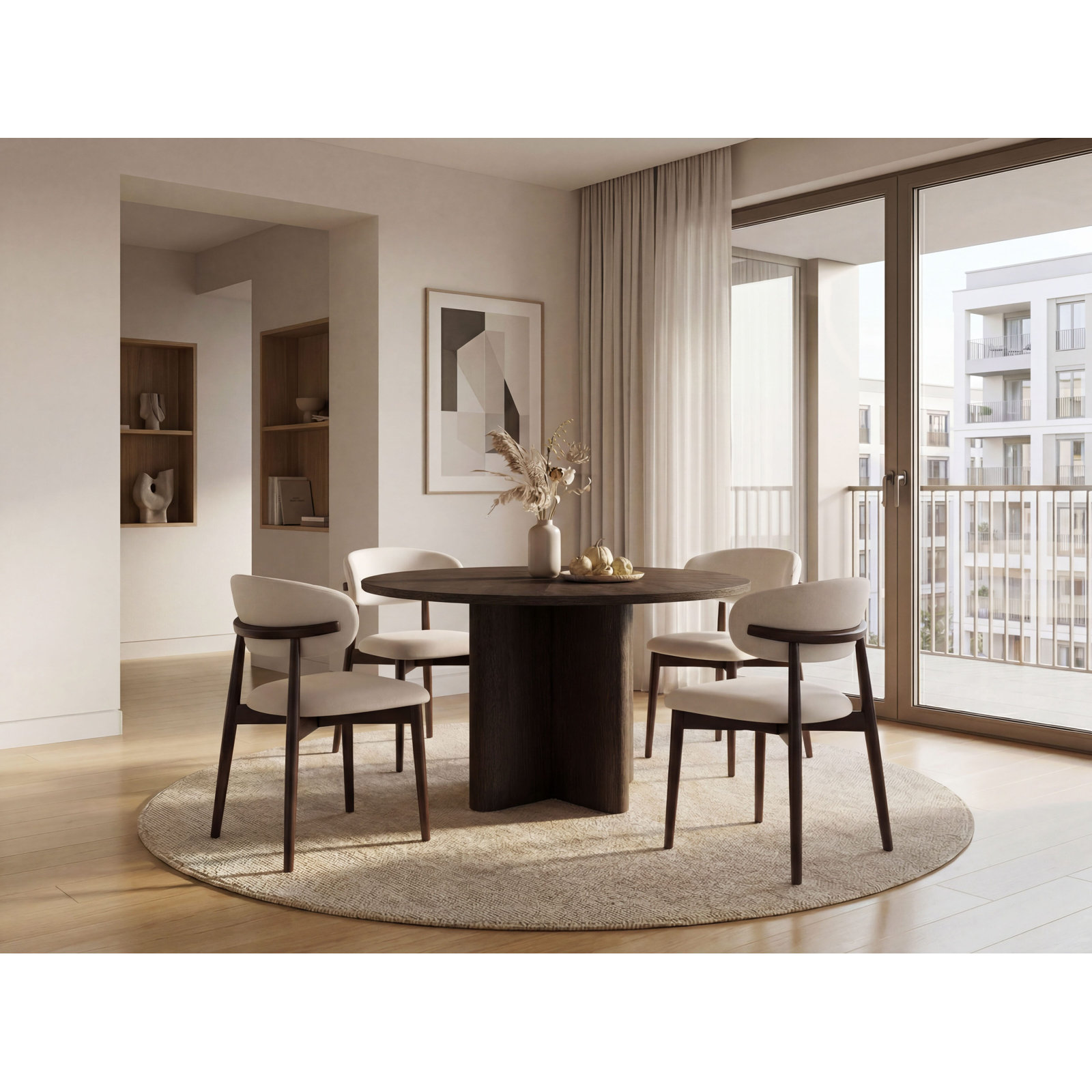 Veroniza Dining Table, 30" H x 45.28" L x 45.28" W, Brown