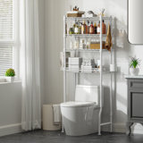 Ronaya Metal Adjustable Over the Toilet Storage, 4-Tier Freestanding Bathroom Storage Shelf