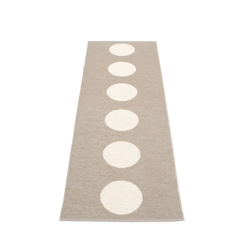 Vera Polka Dots Area Rug in Black/Off-White, Rectangle 2'3" x 3', Warm Gray/White
