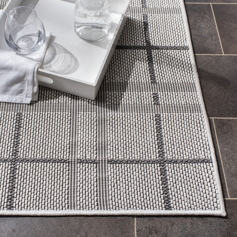 Abass Performance Machine Washable Plaid Indoor/Outdoor Area Rug, Rectangle 5'3" x 7'6"