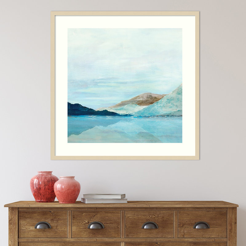 Coastal Mountains by Isabelle Z, 33" H x 33" W, Natural Framed Paper