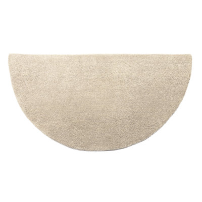 Half round wool hearth rug in beige charcoal or sage