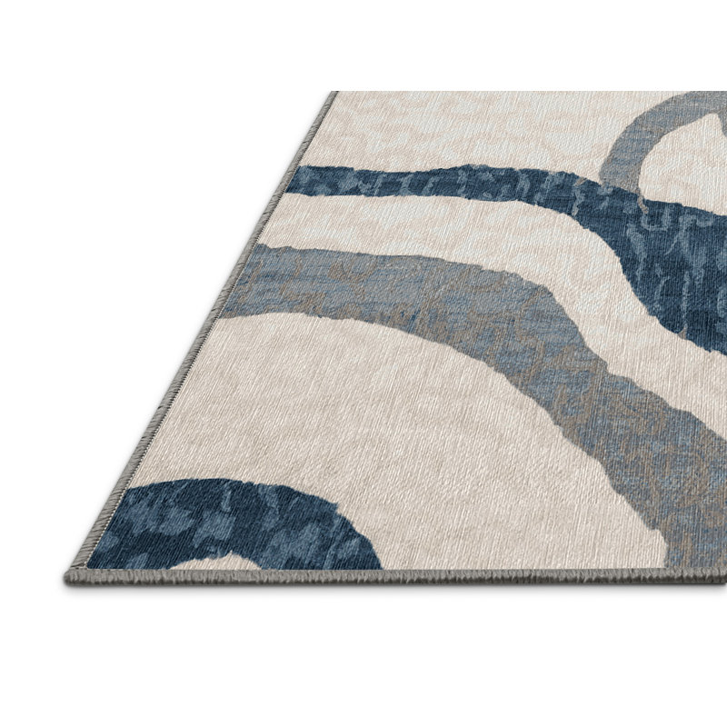 Machine Washable Gray Area Rug, Rectangle 5' x 7'