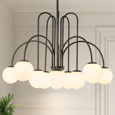 Spoffo 10-Light Modern Sputnik Ceiling Light Glass Bubble Chandelier