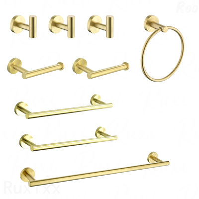 Ensemble de porte-serviettes de salle de bain 9 pièces en acier inoxydable