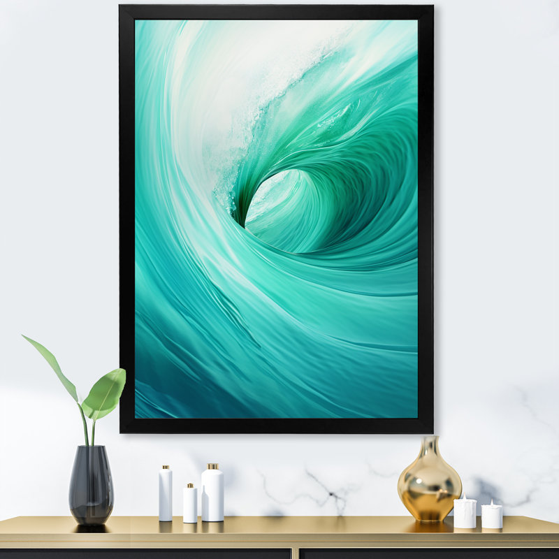 «Turquoise Wondrous Wave Spiral - Abstract Spirals, reproduction d'art sur toile_106240, H 20 po x l 12 po x P 1 po