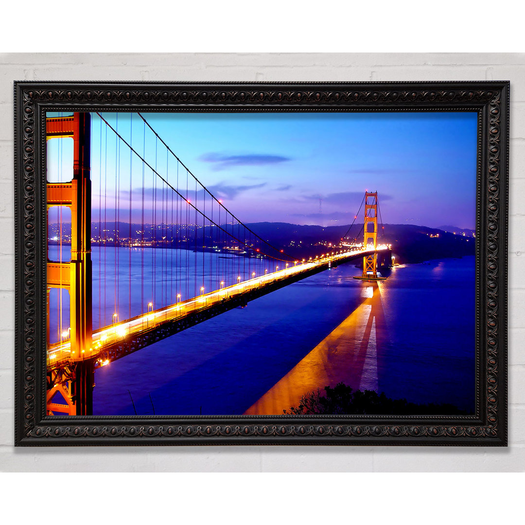 Gerahmtes Wandbild San Francisco Bridge Afar