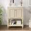Meuble-lavabo de luxe moderne de 24 po avec lavabo en céramique, meuble de salle de bain avec tablette ouverte et rangement fermé-1531888014