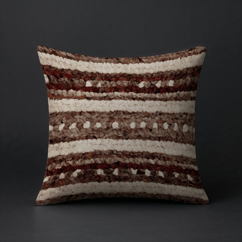 Coussin décoratif intérieur et extérieur Modern, Carré 16 po, Ivoire / gris / beige géométrique